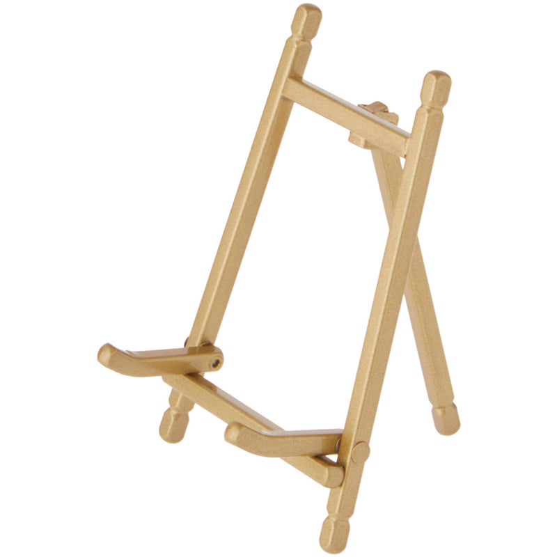 Bard's Satin Gold-toned Metal Easel, 5" H x 3.375" W x 3.5" D - Image 1